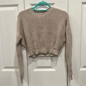 VERY gently worn Hollister tan crop sweater.